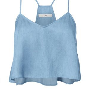 Tibi Cropped Denim Tank